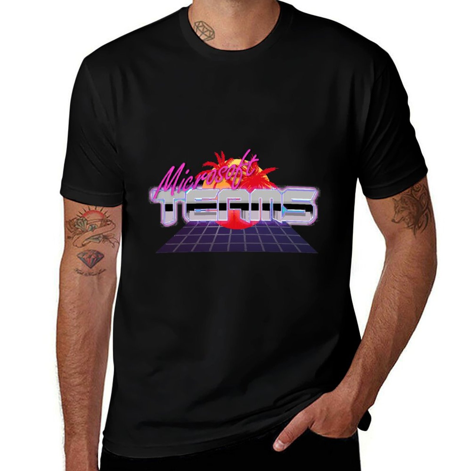Men'S Fashion From The 80S - Microsoft Teams 80s T-Shirt Casual Loose