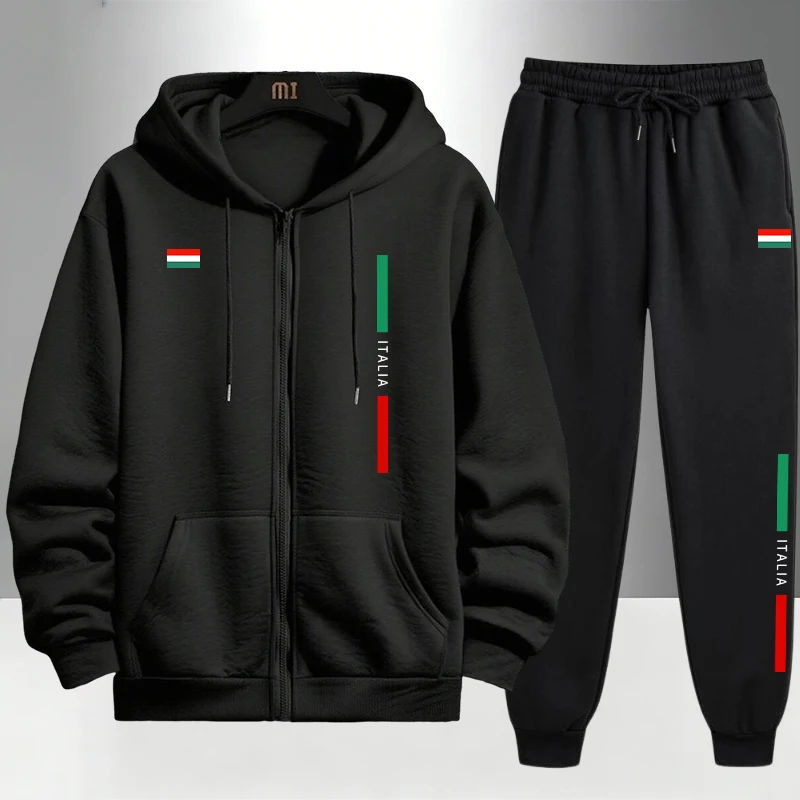 Men'S Fashion Zipper Hoodie - Italy Fashion Men's Set Zipper Outerwear