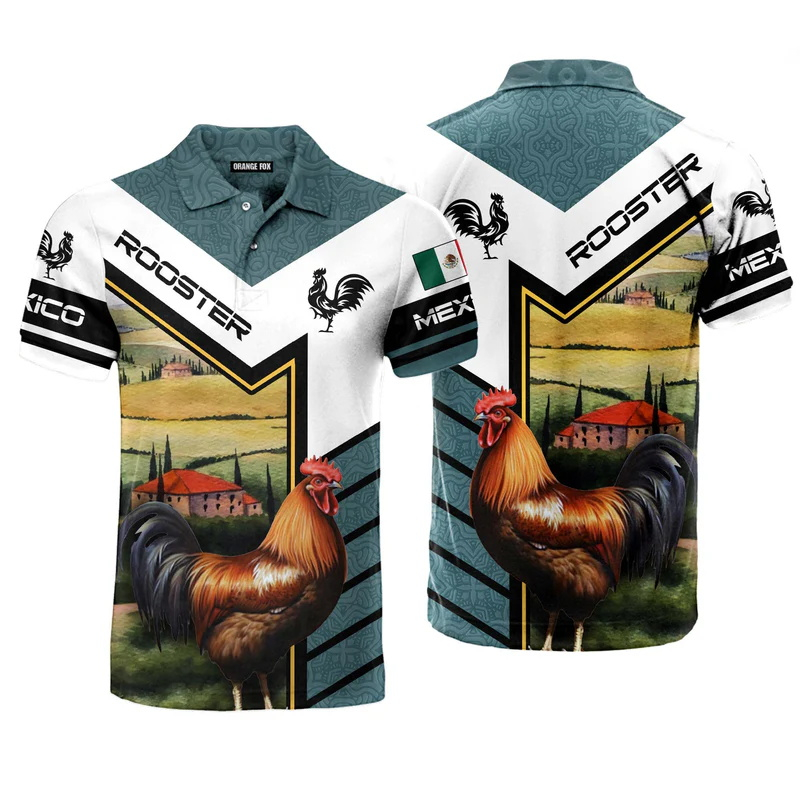 Mens Fashion Mexico - 3D Print Mexico Flag Polo Shirt