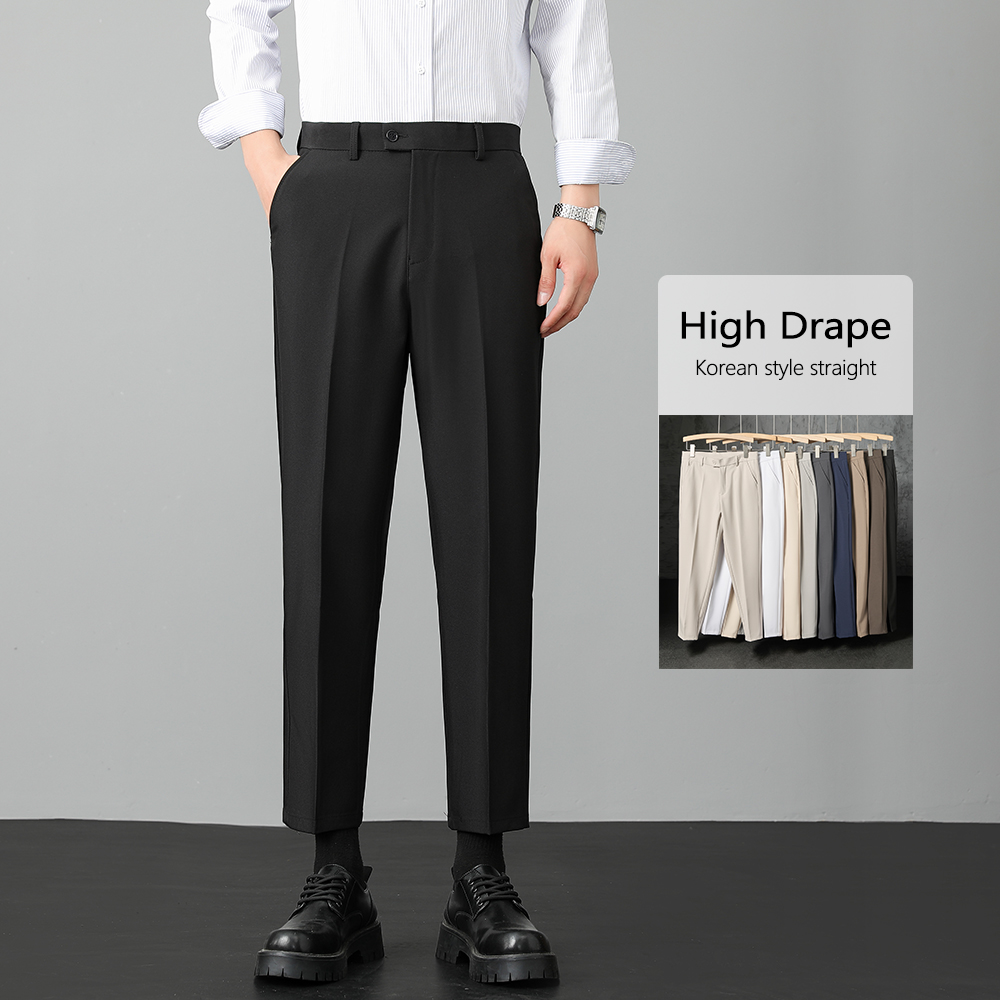 Formal Trouser Stretch - Men's Stretch Straight Suit Pants Korean