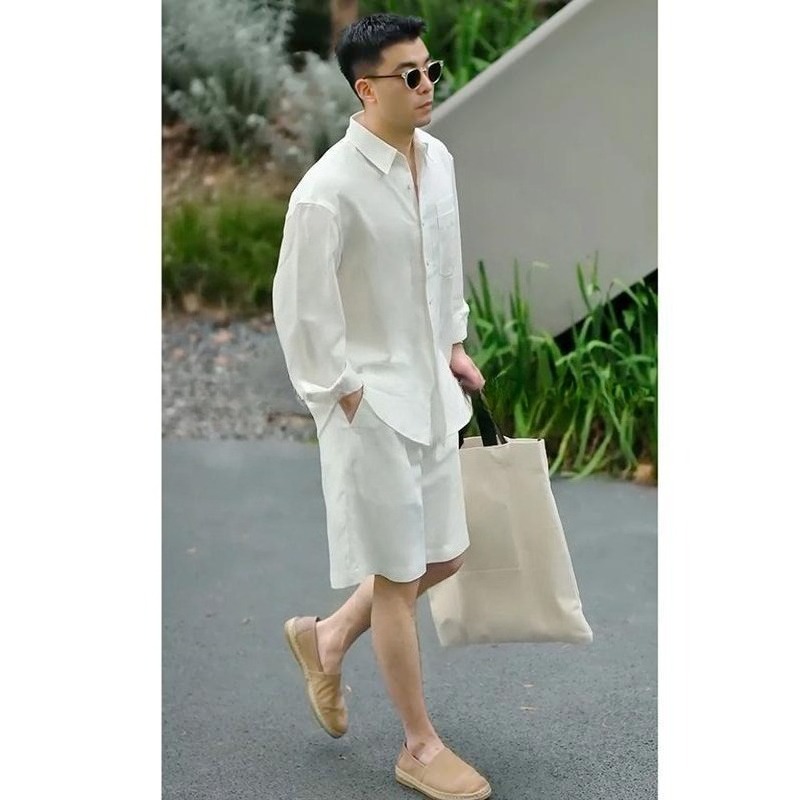 Men'S Fashion For 2026 - Summer Casual Set Lyocell Linen Shirt