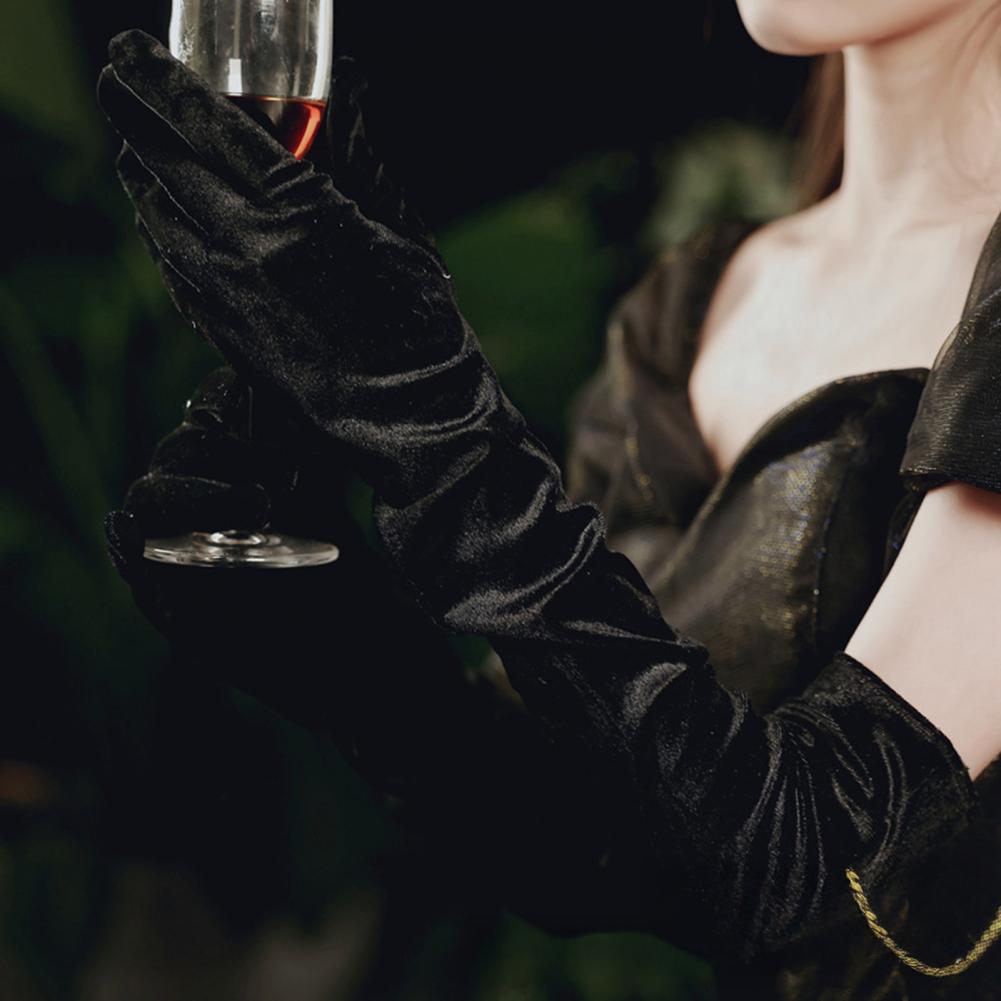 Mens Fashion In The 1920S - Long Gloves for Women Non-slip Velvet