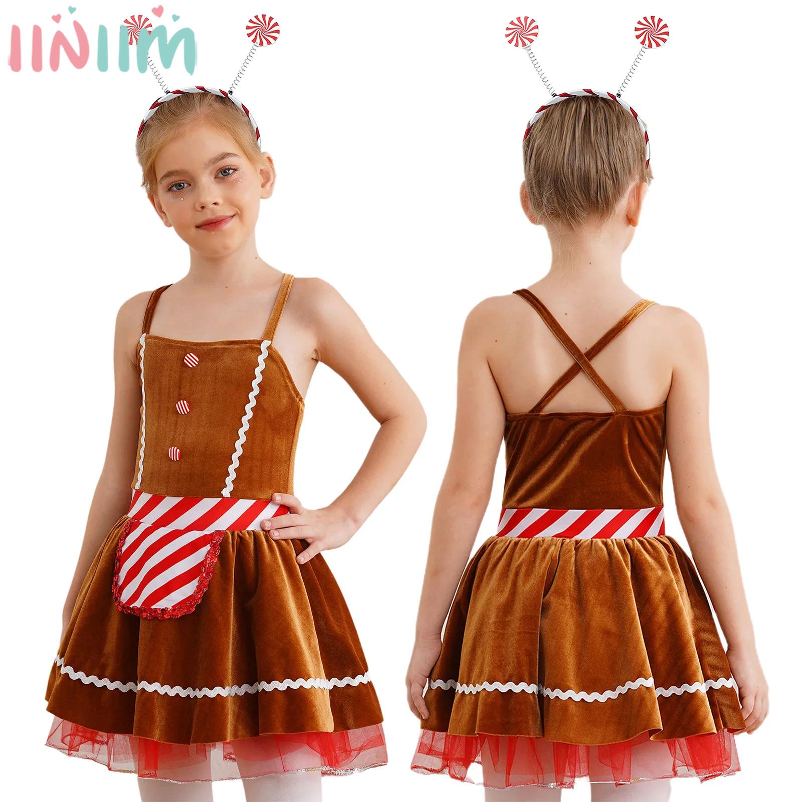 Men'S Fashion Xmas Party - Girls Christmas Gingerbread Man Cosplay Dress