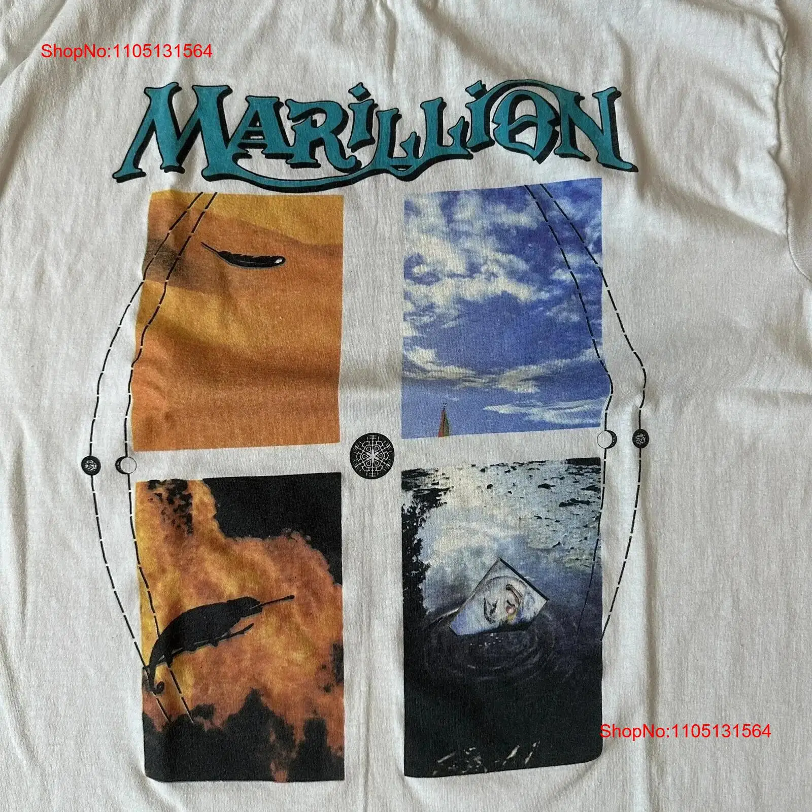 Men'S Fashion Everyday - Vintage RARE Marillion White T Shirt