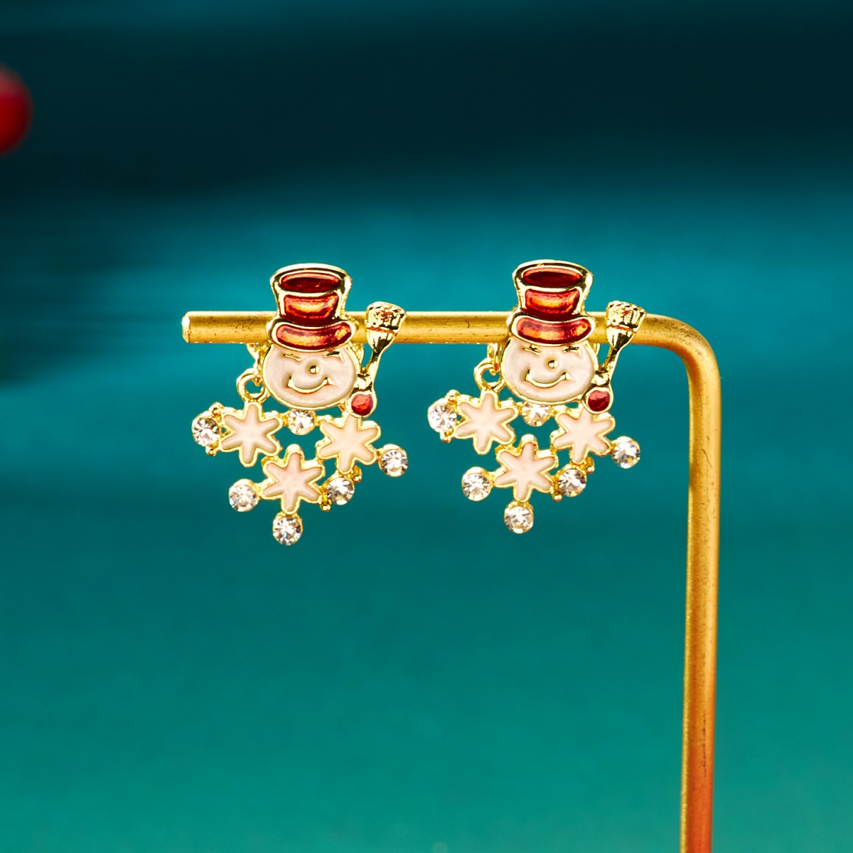 Men'S Fashion Xmas Party - Christmas Holiday Stud Earrings Rhinestone Snowflake
