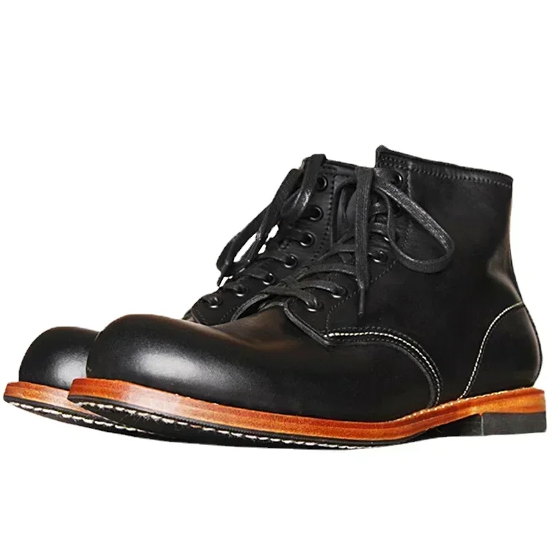 Men'S Fashion For Wedding - Vintage Men Goodyear-Welted Genuine Leather Boots