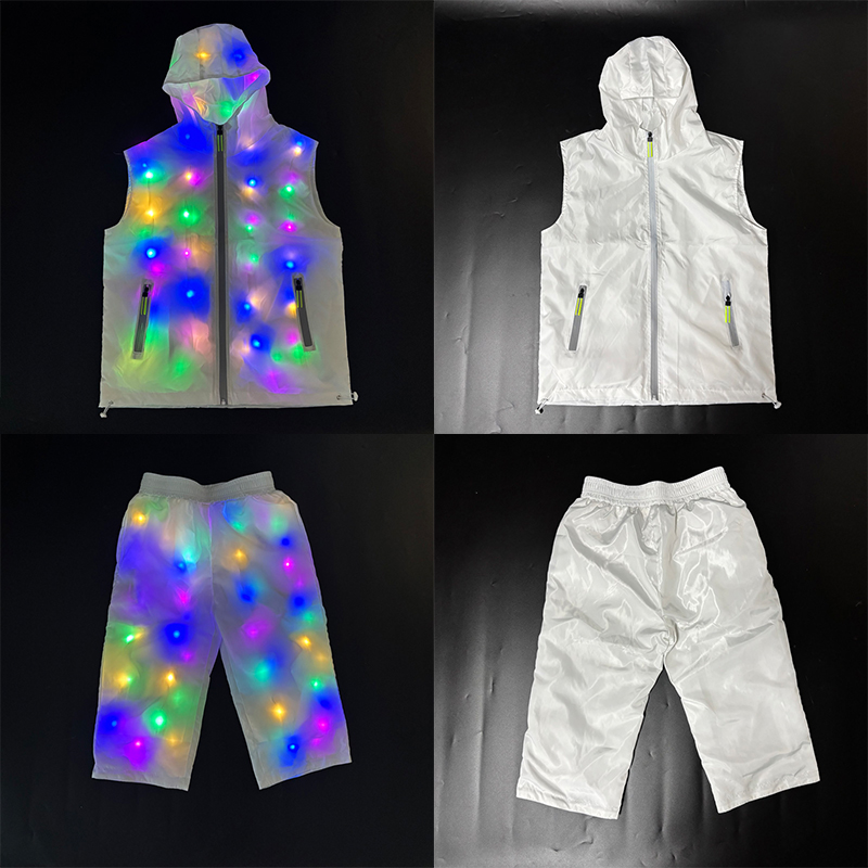 Men'S Fashion Light Jacket - Glowing Vest Jacket Costumes Hip Hop