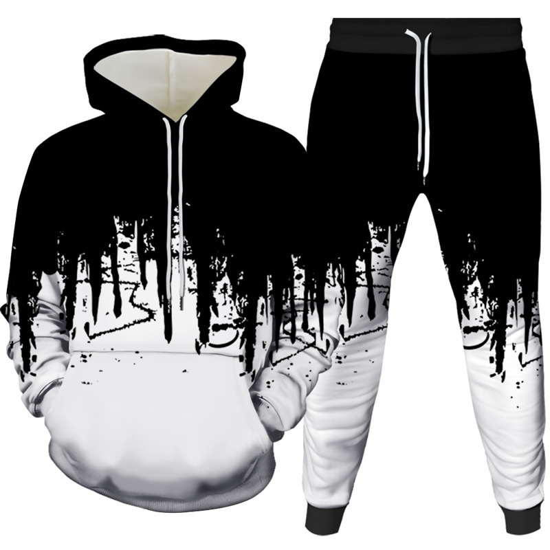 Men'S Fashion Pants - Ink Painting 3D Printed Hoodie Pant