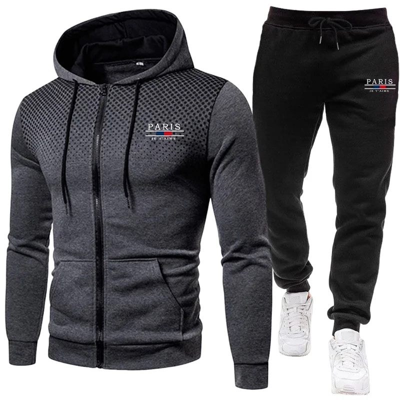 Men'S Fashion Zipper Hoodie - 2026 Trend Men's Sports Set Zipper