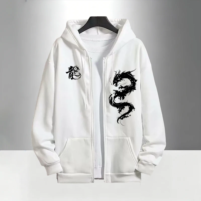 Chinese Dragon Print Tracksuit - Men'S Fashion Zipper Hoodie ulasan dan harga