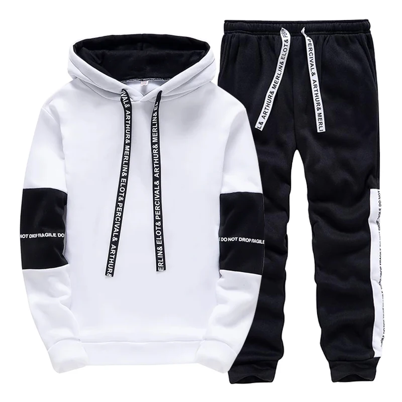 Black White Men's Tracksuit Fa - Men'S Fashion Pants ulasan dan harga