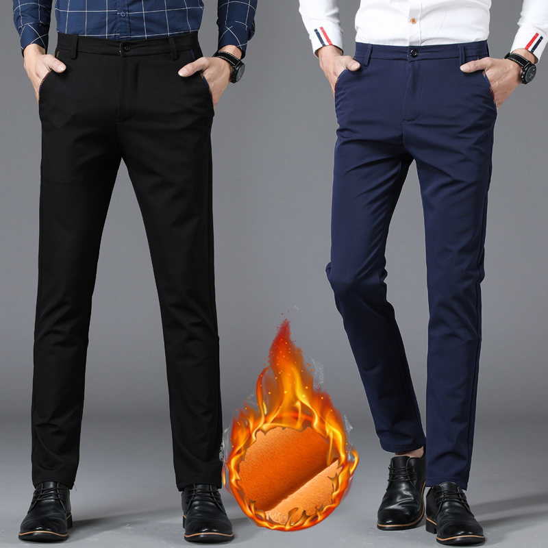 Winter New Men's Warm Thermal  - Formal Trouser Stretch ulasan dan harga