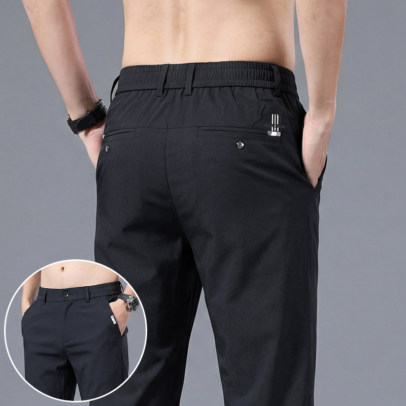 Men's Ice Silk Slim Straight L - Formal Trouser Stretch ulasan dan harga