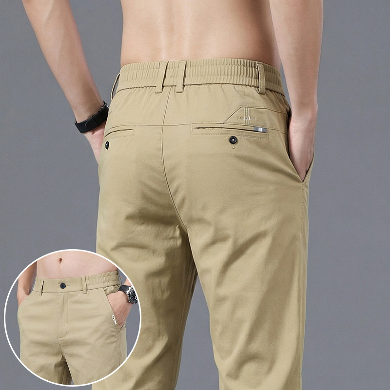 Men's Ice Silk Slim Straight L - Formal Trouser Stretch ulasan dan harga