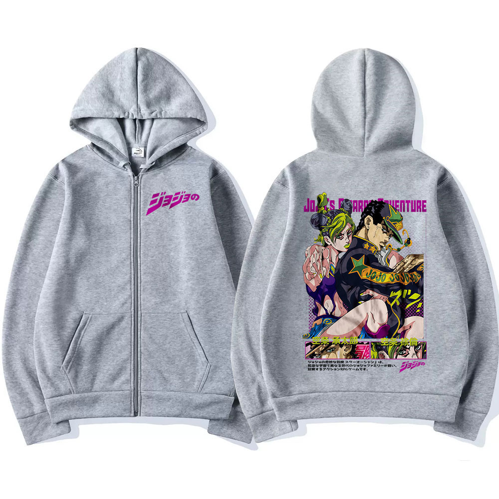 Anime Jojo Bizarre Adventure Z - Men'S Fashion Zipper Hoodie ulasan dan harga