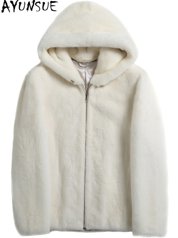 AYUSNUE Natural Mink Coat Men  - Men'S Fashion Zipper Hoodie ulasan dan harga