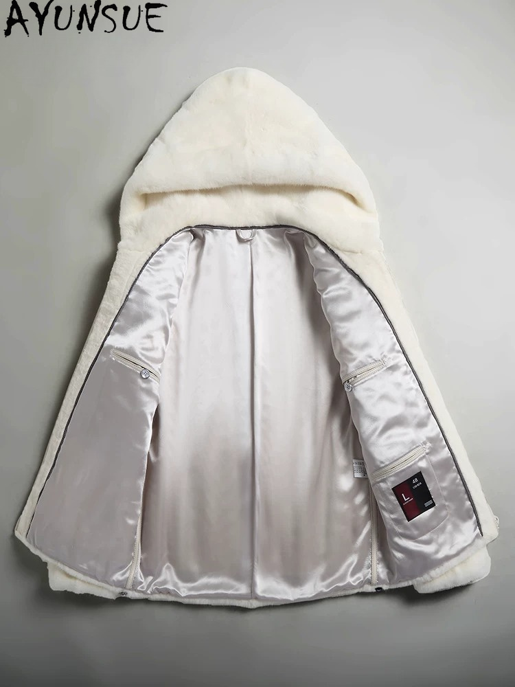 AYUSNUE Natural Mink Coat Men  - Men'S Fashion Zipper Hoodie ulasan dan harga