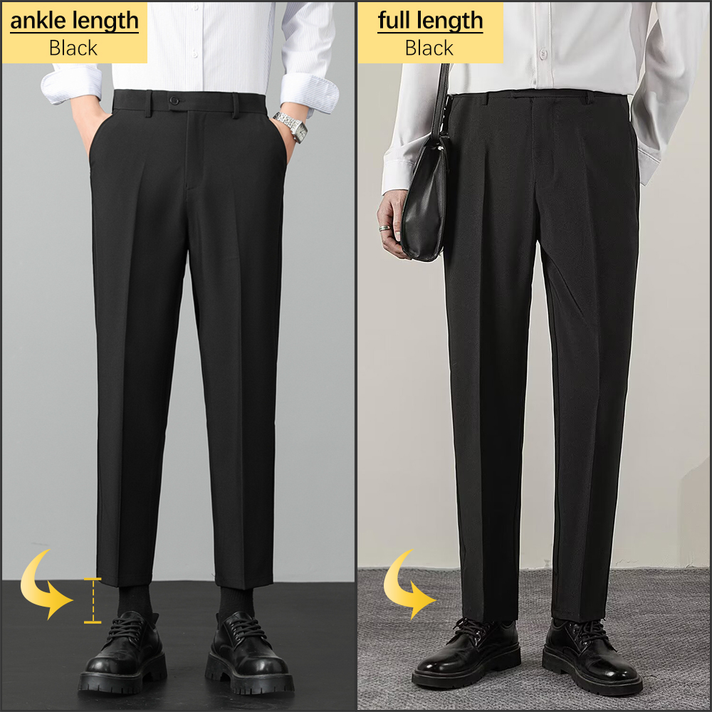 Men's Stretch Straight Suit Pa - Formal Trouser Stretch ulasan dan harga