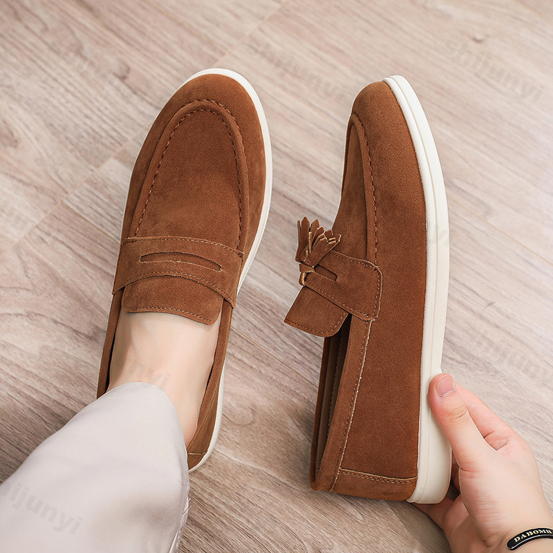 Men Flat Loafers Frosted Suede - Men'S Fashion For Wedding ulasan dan harga