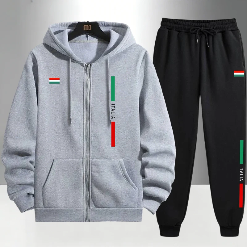 Italy Fashion Men's Set Zipper - Men'S Fashion Zipper Hoodie ulasan dan harga