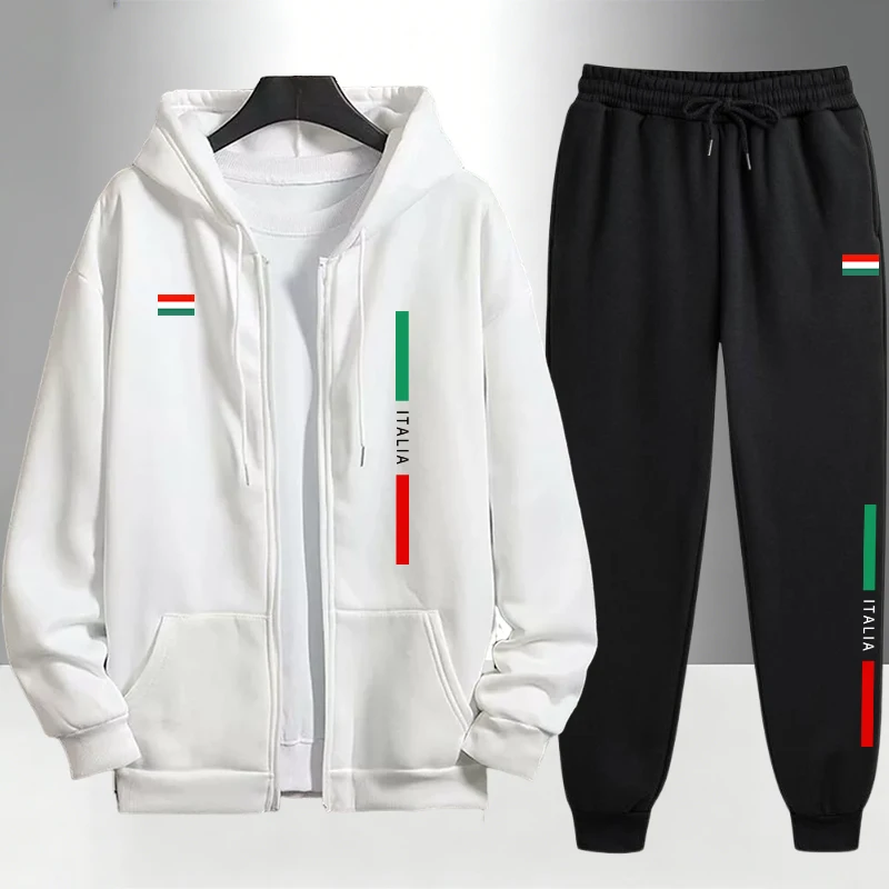 Italy Fashion Men's Set Zipper - Men'S Fashion Zipper Hoodie ulasan dan harga