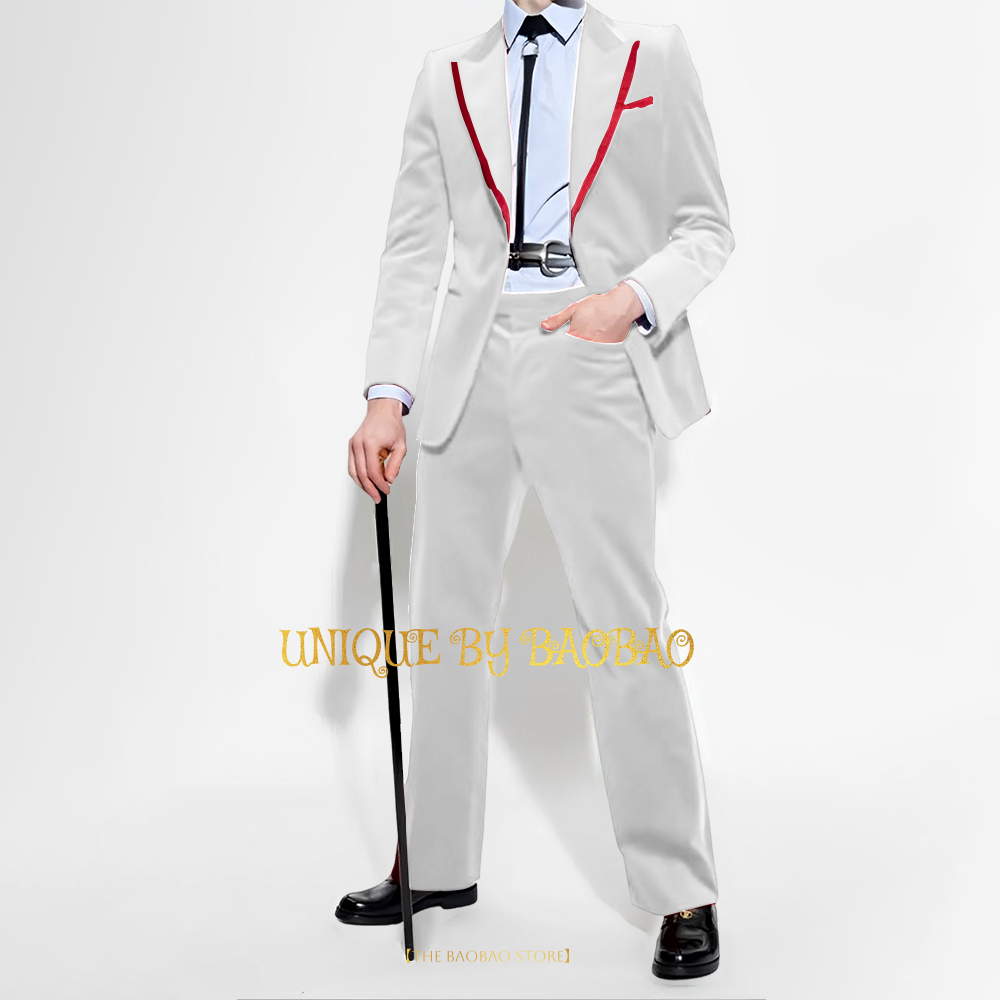 Men's Red Velvet 2 Piece Suit  - Men'S Fashion Xmas Party ulasan dan harga