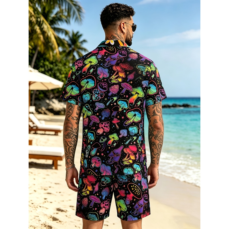 Men's Fashion 3D Mushroom prin - Mens Fashion Suits ulasan dan harga