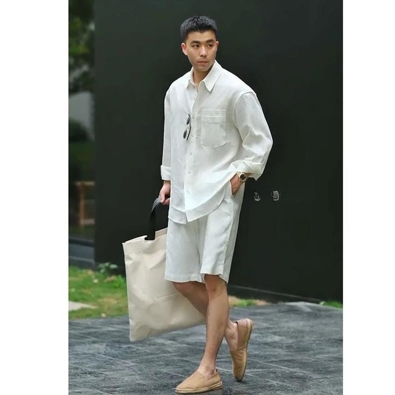 Summer Casual Set Lyocell Line - Men'S Fashion For 2026 ulasan dan harga