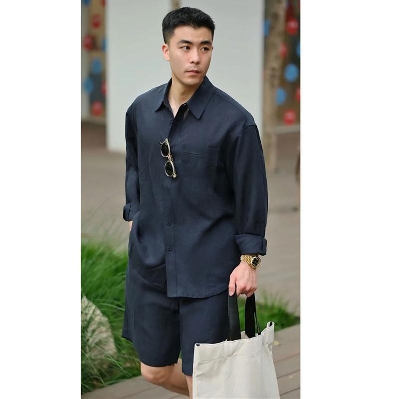 Summer Casual Set Lyocell Line - Men'S Fashion For 2026 ulasan dan harga
