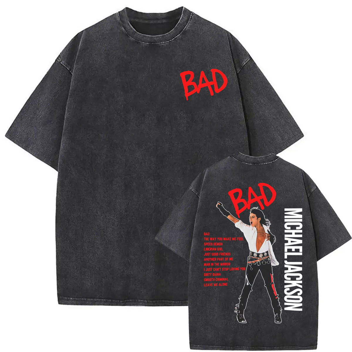 Vintage Washed King of Pop Bad - Men'S Fashion From The 80S ulasan dan harga
