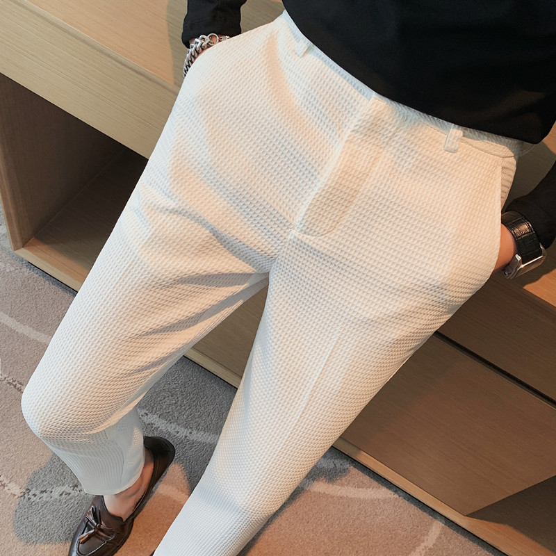 2024 Autumn New Waffle Stretch - Formal Trouser Stretch ulasan dan harga