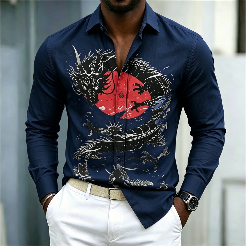 2026 New Men's Shirt White Bla - Men'S Fashion For 2026 ulasan dan harga
