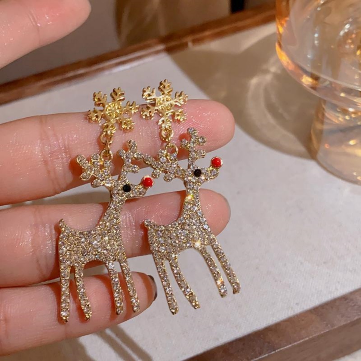 Xmas Holiday Deer Drop Earring - Men'S Fashion Xmas Party ulasan dan harga