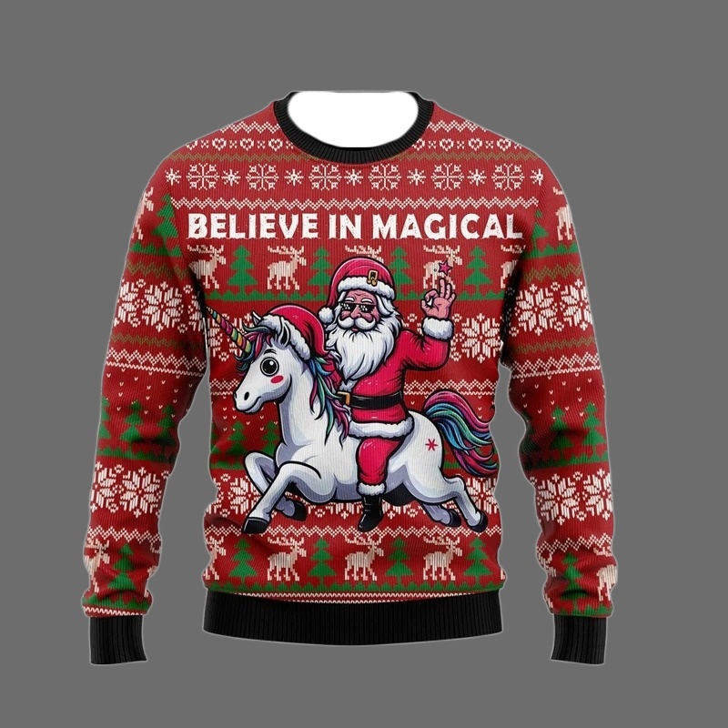 Fashion Unicorn Ugly Christmas - Men'S Fashion Xmas Party ulasan dan harga
