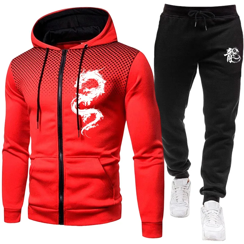 Men's Paris Dragon Pattern Fas - Men'S Fashion Zipper Hoodie ulasan dan harga