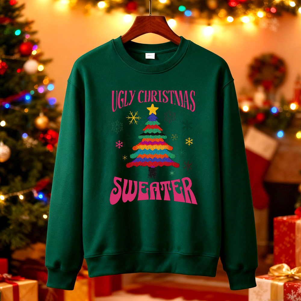 Ugly Christmas Sweater Tree Sw - Men'S Fashion Xmas Party ulasan dan harga