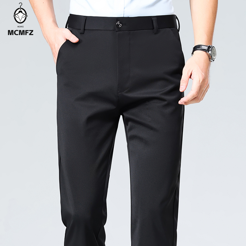 Mens Loose Straight Leg Four W - Formal Trouser Stretch ulasan dan harga