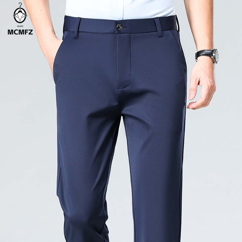 Mens Loose Straight Leg Four W - Formal Trouser Stretch ulasan dan harga