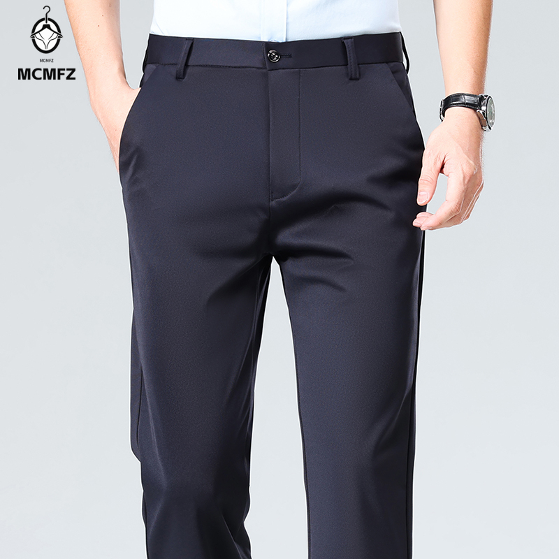 Mens Loose Straight Leg Four W - Formal Trouser Stretch ulasan dan harga