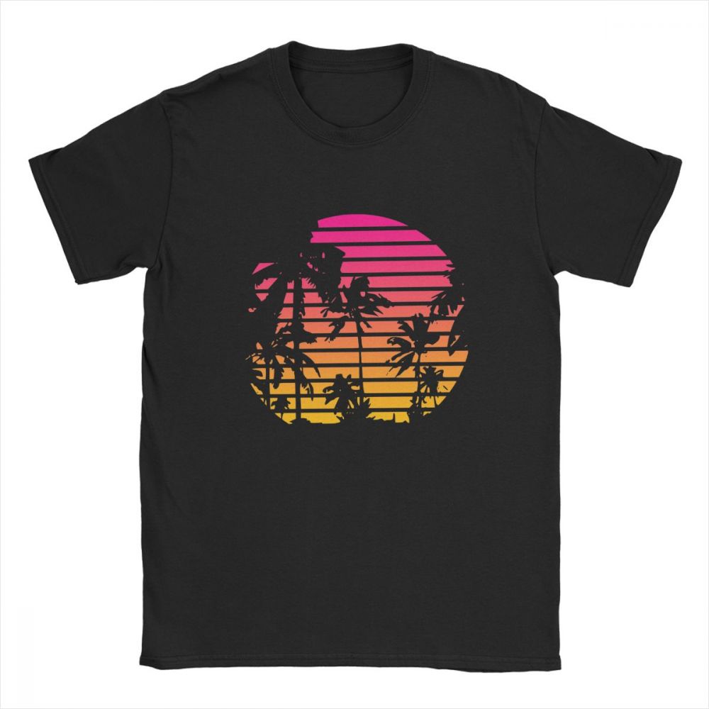 Sunset Palm Tree Vintage Tee S - Men'S Fashion From The 80S ulasan dan harga