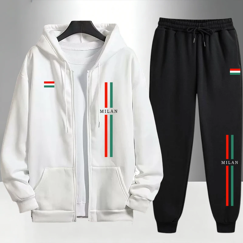 2026 Italy Printed Men's Set Z - Men'S Fashion Zipper Hoodie ulasan dan harga