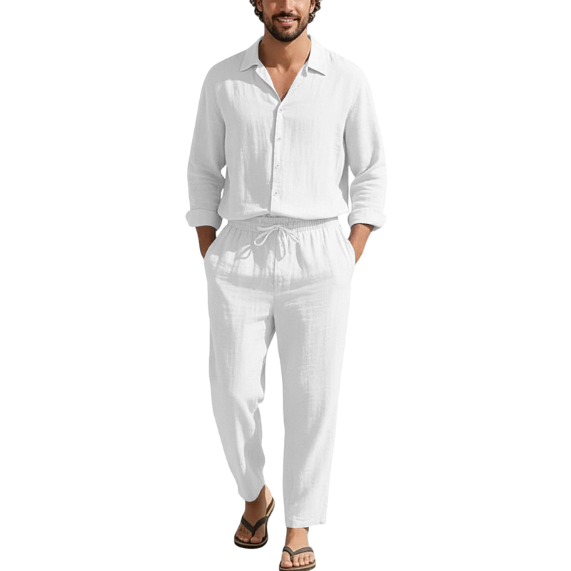 Spring Summer Linen Casual Set - Men'S Fashion Pants ulasan dan harga