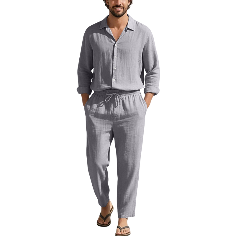 Spring Summer Linen Casual Set - Men'S Fashion Pants ulasan dan harga